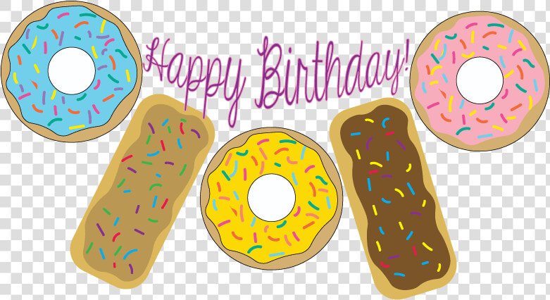 Donut banner From Donut Printables At Mandy S Party   Print Happy Birthday Printable  HD Png DownloadTransparent PNG