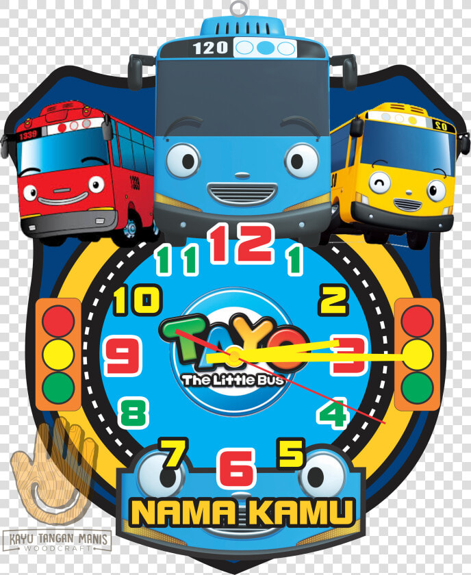 Jam Dinding Custom Tayo Free Nama Handmade Hiasan Dinding   Cartoon  HD Png DownloadTransparent PNG