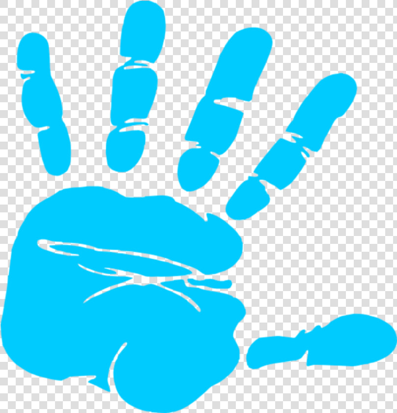 Blue Hand Print Clip Art At Clker   Handprint Clipart  HD Png DownloadTransparent PNG