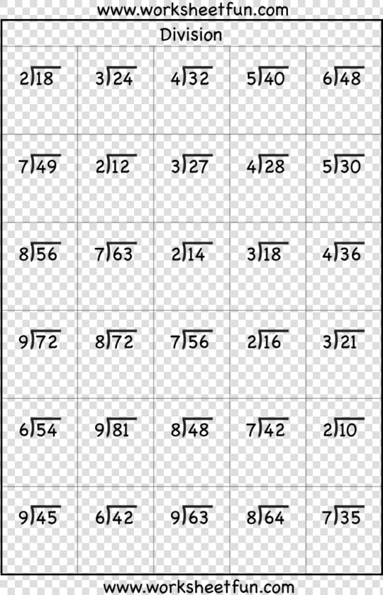 Division Worksheets 3rd Grade Math Easy Long Without  HD Png DownloadTransparent PNG