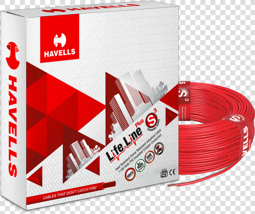 Life Line Plus S3 Hrfr Cables   Havells Wire  HD Png DownloadTransparent PNG