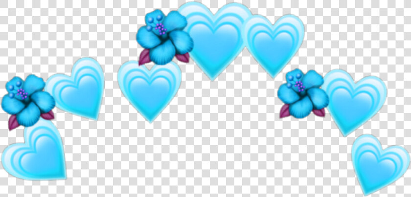  blue  heart  flowerpower  blueheart  blueflowercrown   Emoji Crown Hearts Png  Transparent PngTransparent PNG