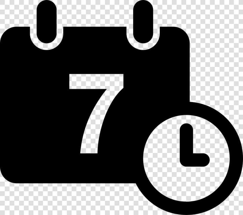 Daily Calendar On Day 7 With A Small Clock Symbol   Monthly Fees Icon Png  Transparent PngTransparent PNG