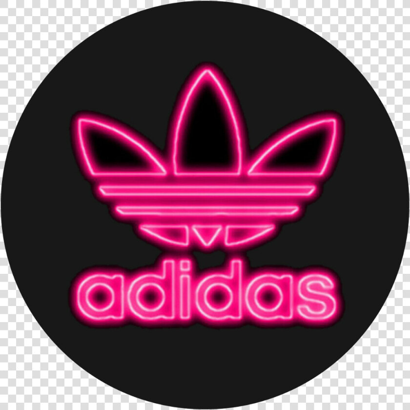  adidas  neonadidas  neon  pink  tumblr  brand   Adidas Logo Neon Pink  HD Png DownloadTransparent PNG