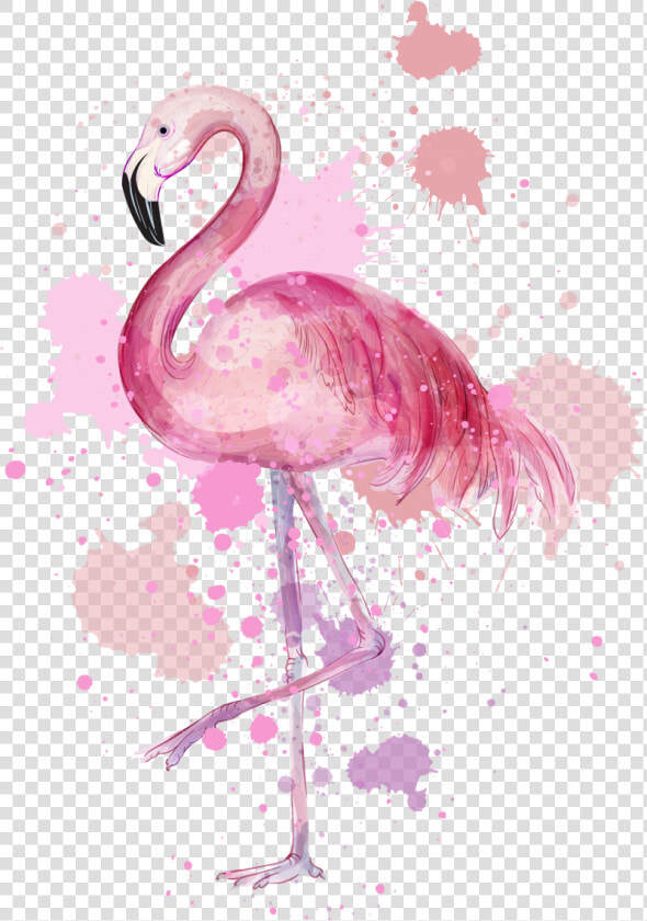 Flamingo Painting Wall Art Sticker   Flamingo Paint Pink Png  Transparent PngTransparent PNG