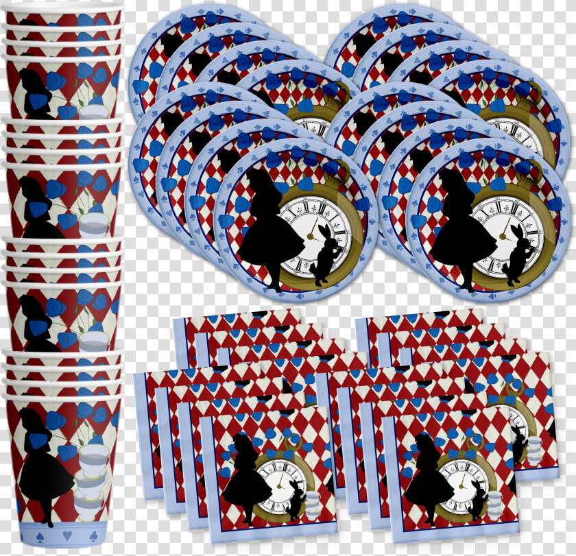 Alice In Wonderland Birthday Party Tableware Kit For   Alice And The Wonderland Birthday Party  HD Png DownloadTransparent PNG