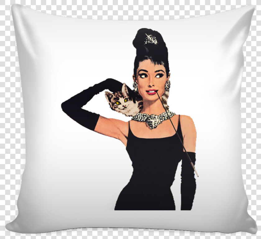 Audrey Hepburn Pillow Cover   Audrey Hepburn Breakfast At Tiffany  39 s  HD Png DownloadTransparent PNG