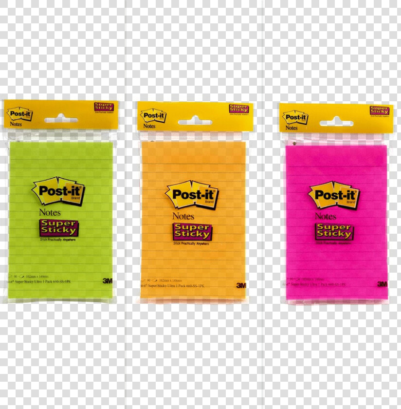 Post It 660 Ss 1pk Super Sticky Lined Notes 102mm X152mm   Post  HD Png DownloadTransparent PNG