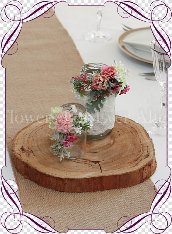 Set Of 2 Pink Rustic Floral Jar Centerpiece Flowers   Flower Bouquet  HD Png DownloadTransparent PNG