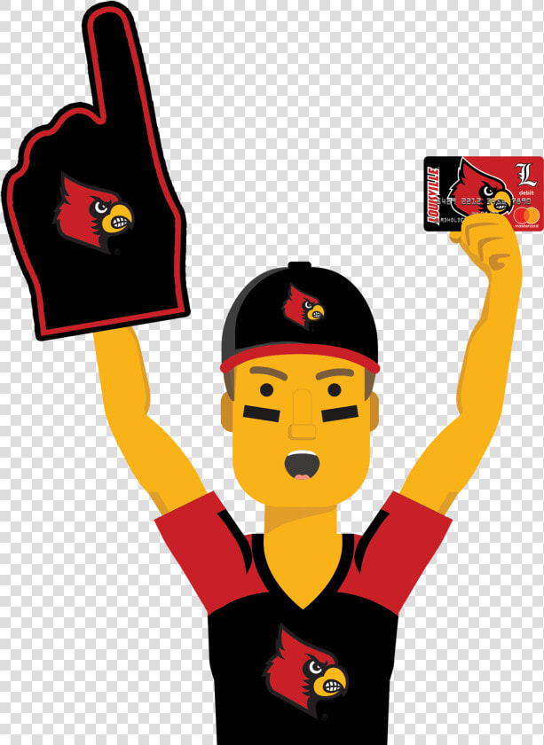 Louisville Ultimate Fan Holding The Louisville Cardinals   University Of Louisville  HD Png DownloadTransparent PNG