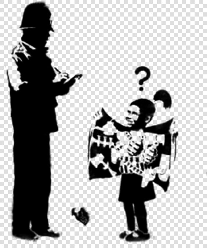 Banksy Girl And Policeman   Png Download   Street Art Uk Police  Transparent PngTransparent PNG