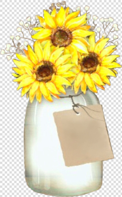 Watercolor Vase Flowers Sunflowers Bouquet Freetoedit   Artificial Flower  HD Png DownloadTransparent PNG