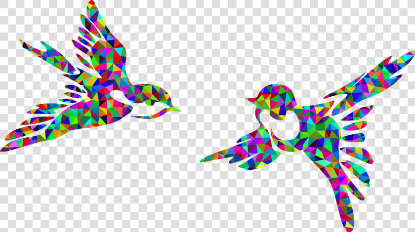 Low Poly Prismatic Stylized Birds Silhouette Icons   Art Birds In Flight  HD Png DownloadTransparent PNG