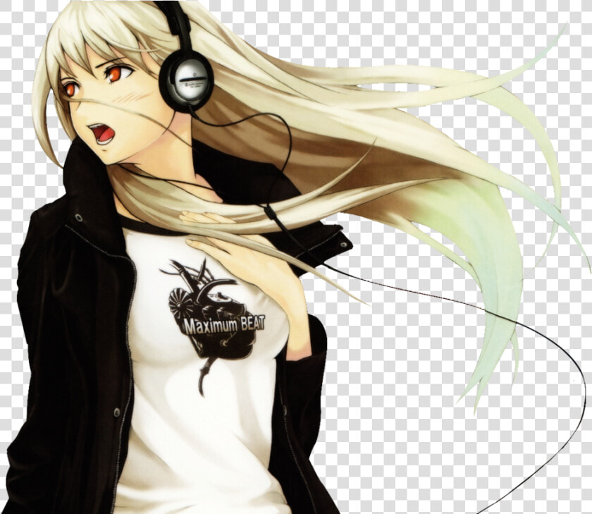 Transparent Girl Headphone   Blonde Anime Girl With Headphones  HD Png DownloadTransparent PNG