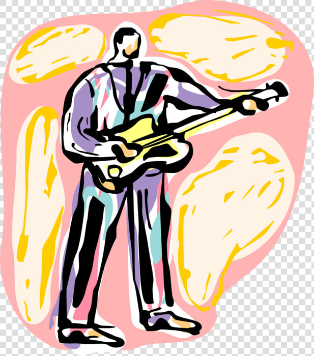 Vector Illustration Of Rock Musician Plays Electric   Cartoon  HD Png DownloadTransparent PNG