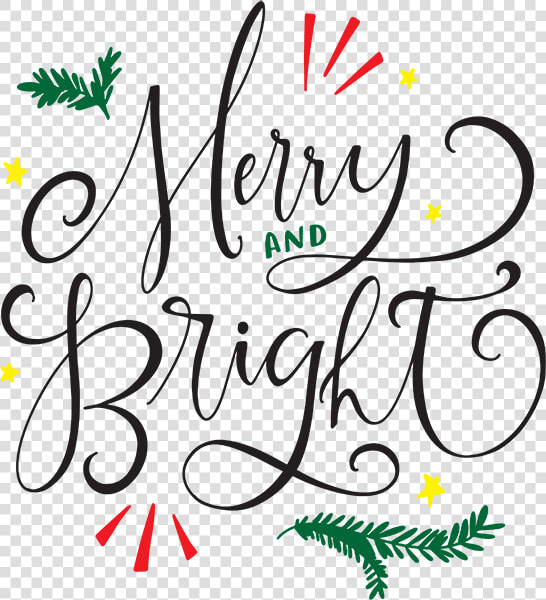 Merry And Bright Png   Png Download   Calligraphy Merry And Bright  Transparent PngTransparent PNG