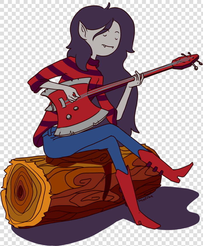 “marceline Sitting In A Trunk Playing Guitar” redbubble   Cartoon  HD Png DownloadTransparent PNG