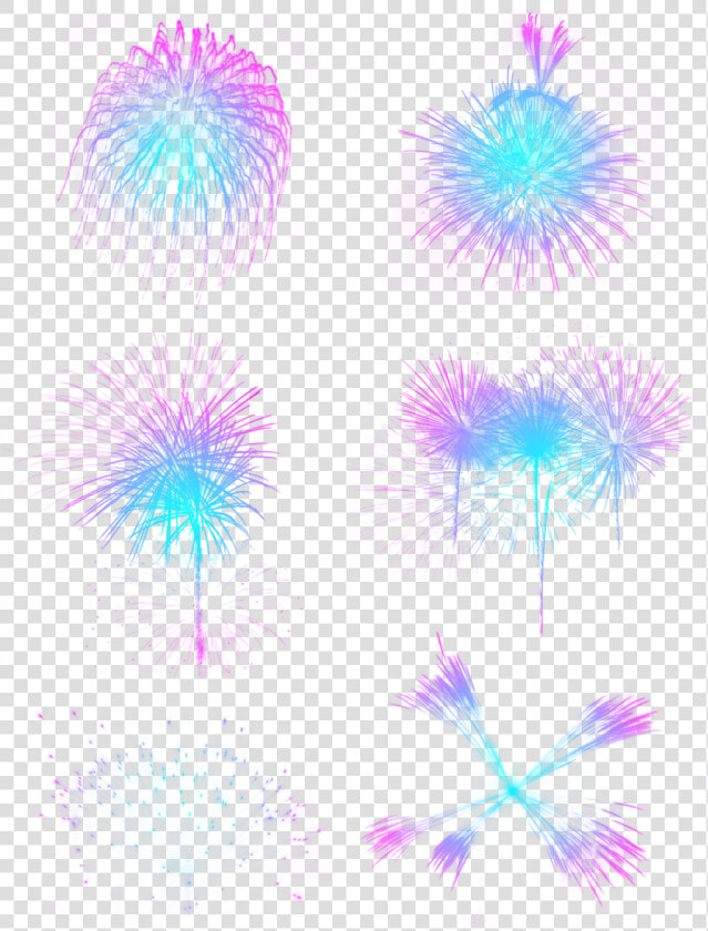 Festive Blue Violet Gradient Fireworks Elements Png  Transparent PngTransparent PNG