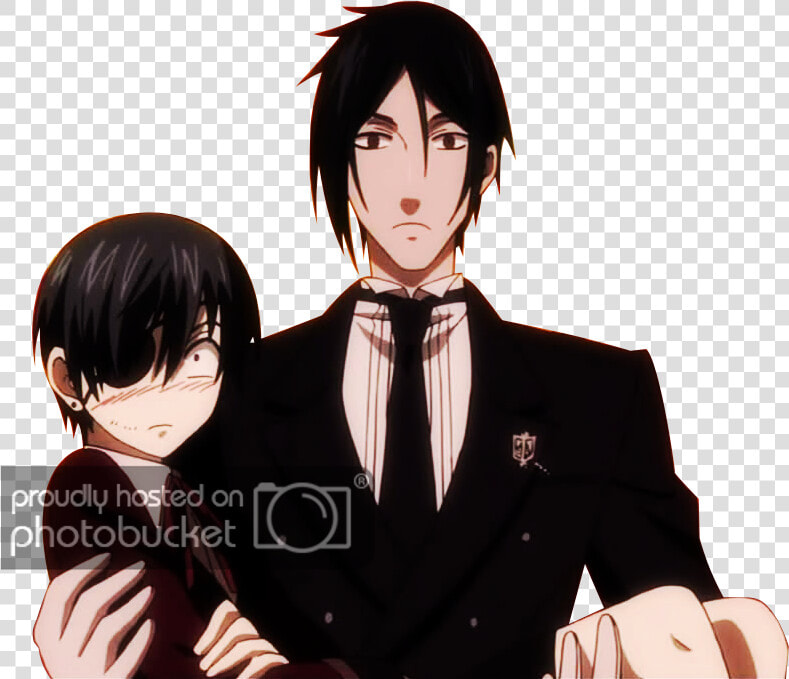 Anime cartoon black Hair gesture   Ciel Sebastian  HD Png DownloadTransparent PNG