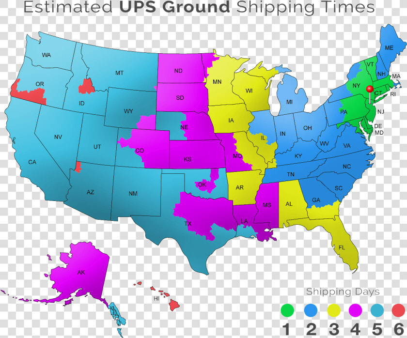 Bioandchic Ups Shipping Map   Us Election Map Results 2016  HD Png DownloadTransparent PNG