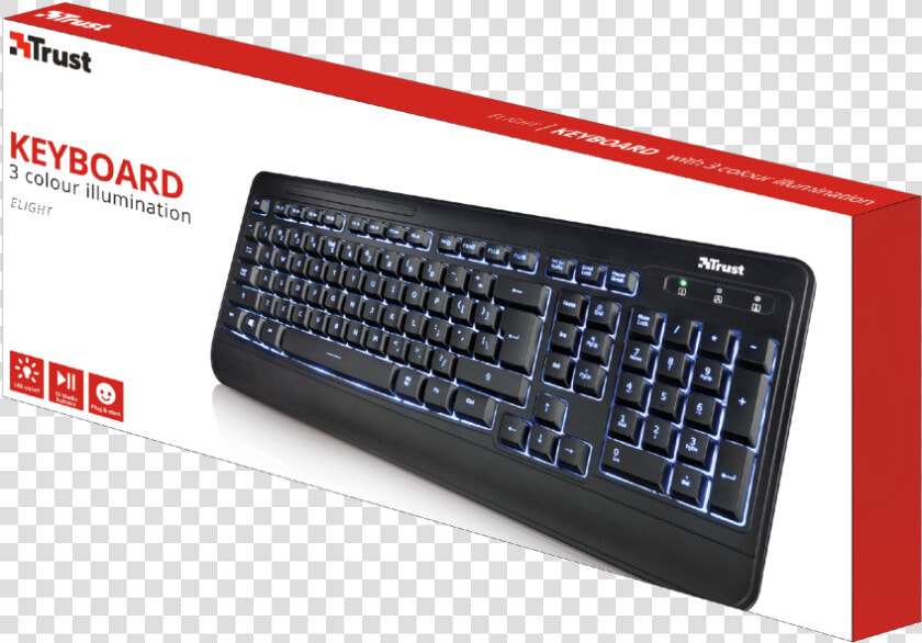 Elight Illuminated Keyboard   Trust Elight Led Keyboard  HD Png DownloadTransparent PNG