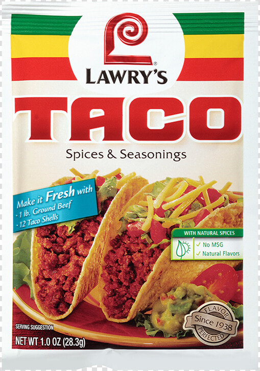 Lawry S® Taco Spices  amp  Seasonings   Lawry  39 s Taco Seasoning  HD Png DownloadTransparent PNG