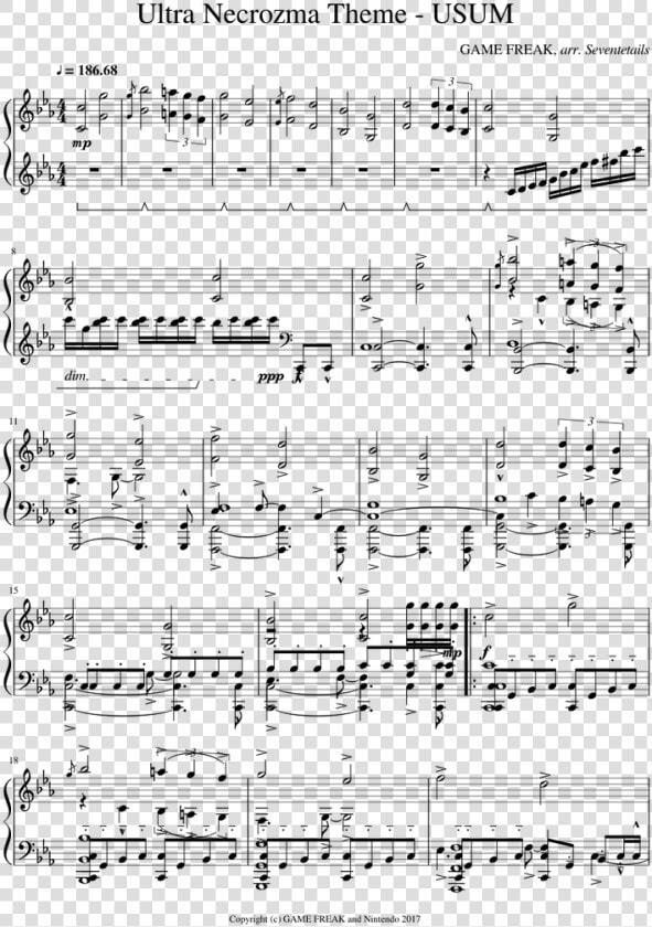 Ultra Necrozma Theme Sheet Music  HD Png DownloadTransparent PNG