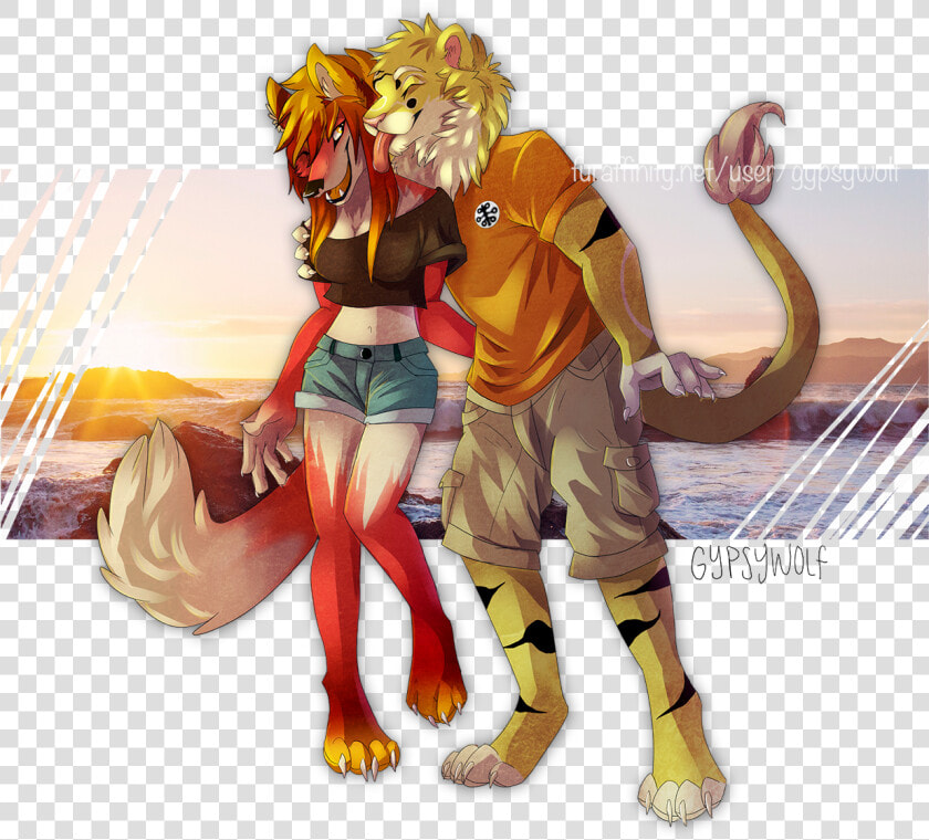 Liger Kisses   Cartoon  HD Png DownloadTransparent PNG