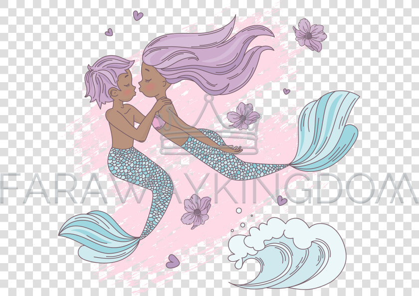 Transparent Mermaid Drawing Png   Mermaid Couple  Png DownloadTransparent PNG