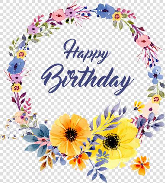 Floral Vector Png   Happy Birthday Floral Background  Transparent PngTransparent PNG