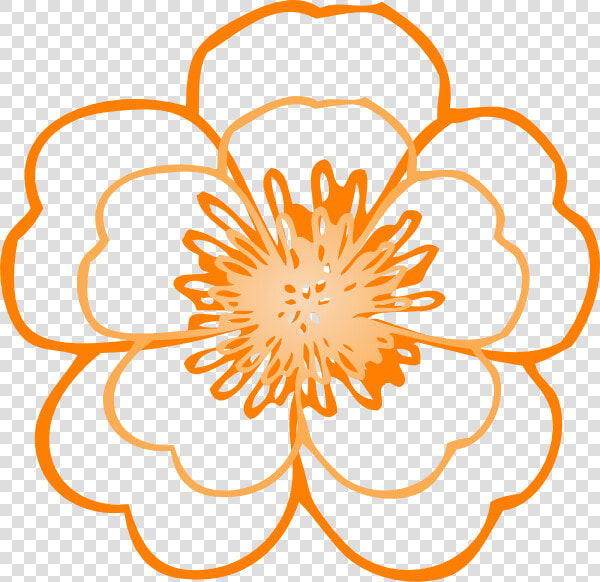 Layered Orange Flower Svg Clip Arts   Single Flower Black And White Clipart  HD Png DownloadTransparent PNG