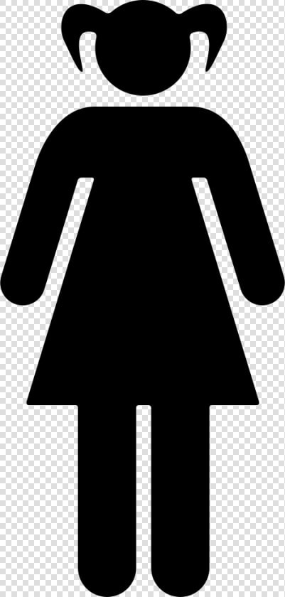 Young Woman With Two Ponytails Comments   Women Bathroom Sign Red  HD Png DownloadTransparent PNG