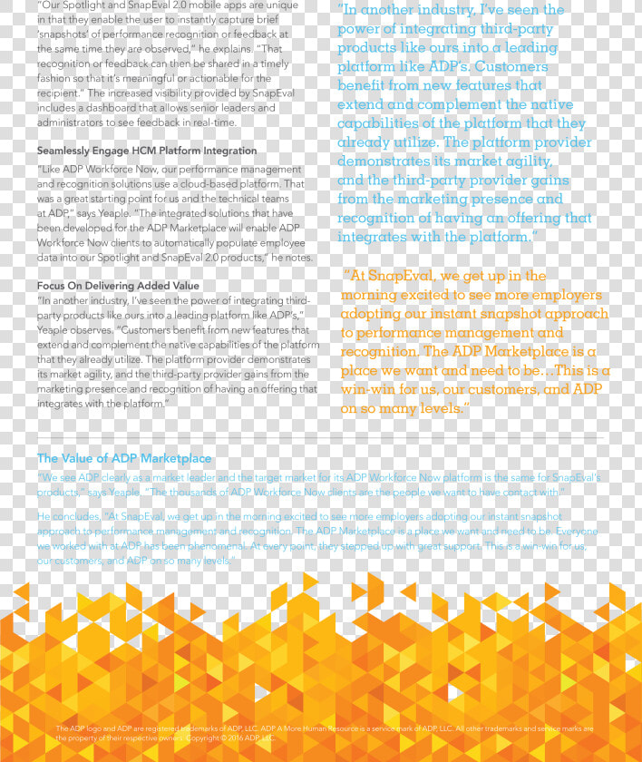 Adp Snapeval Testimonial   Brochure  HD Png DownloadTransparent PNG