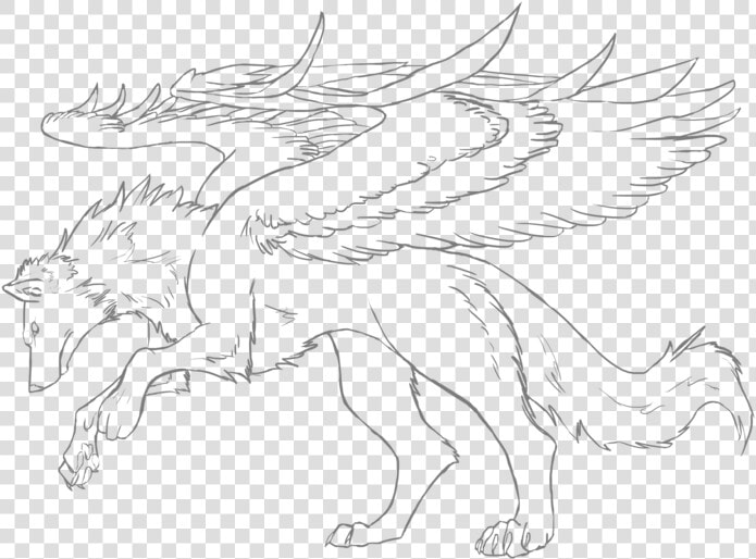 Anime Winged Wolves Coloring Pages   Coloring Book  HD Png DownloadTransparent PNG