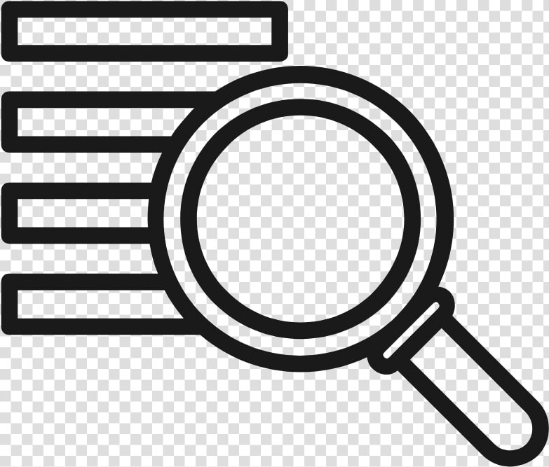 A Magnifying Glass Hovers Over Four Bars Of Text   Icon  HD Png DownloadTransparent PNG