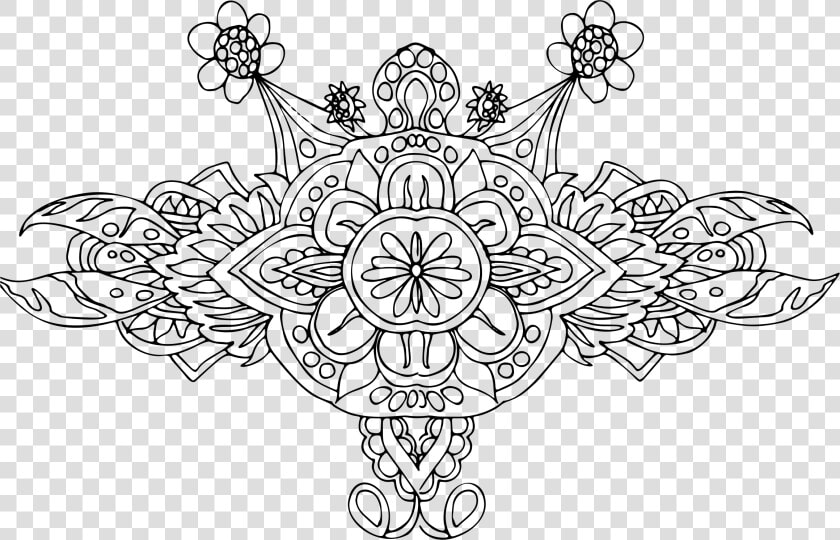 Floral Hand Drawn Line Art Clip Arts  HD Png DownloadTransparent PNG