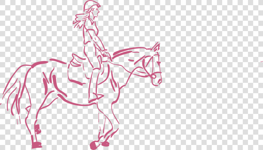 Pony livestock art   Girl Horseback Riding Drawing  HD Png DownloadTransparent PNG