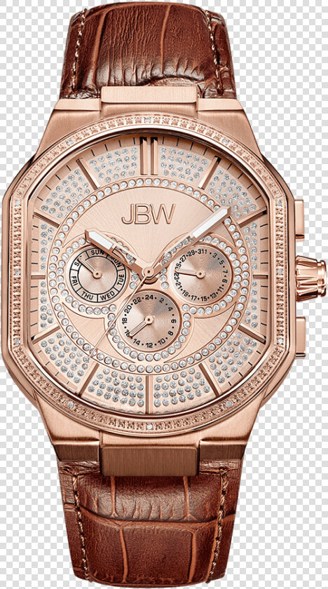 Jbw Orion J6342c Rosegold Brown Leather Diamond Watch   Jbw Orion  HD Png DownloadTransparent PNG