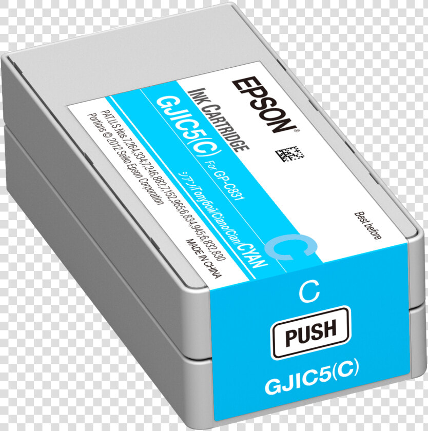 Epson Gp c831 Cyan Ink Cartridge Gjic5   Ink Cartridge  HD Png DownloadTransparent PNG