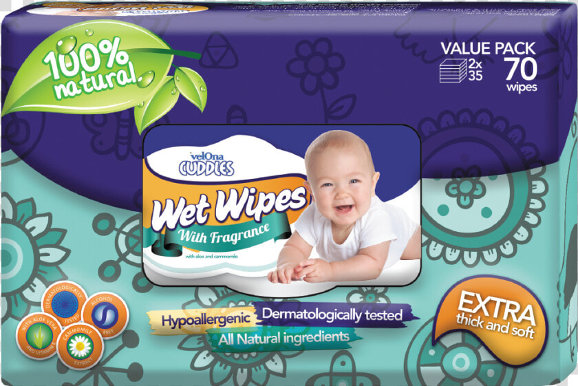 Velona Cuddles Wet Wipes   Wet Wipes Fragrance Free  HD Png DownloadTransparent PNG