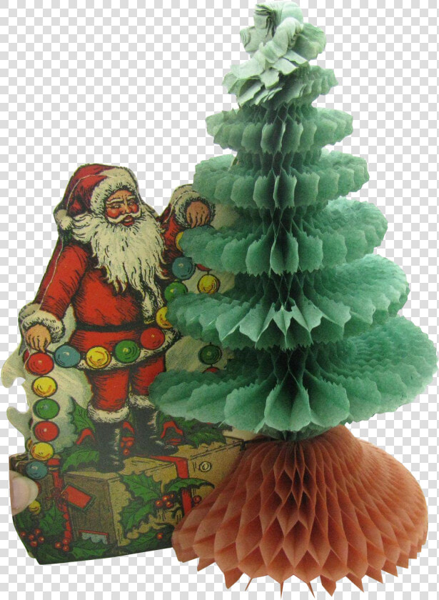 1920 S Beistle Honeycomb Tree With Santa   Transparent Png Ruby Lane Christmas  Png DownloadTransparent PNG