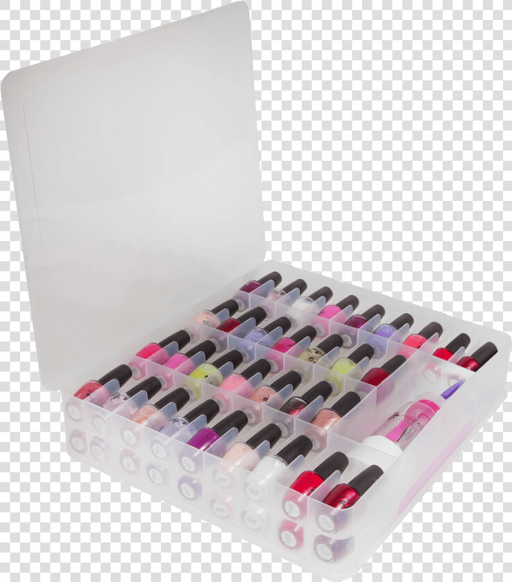 Nail Polish Organizer Opened   Nail Polish Holder Case  HD Png DownloadTransparent PNG