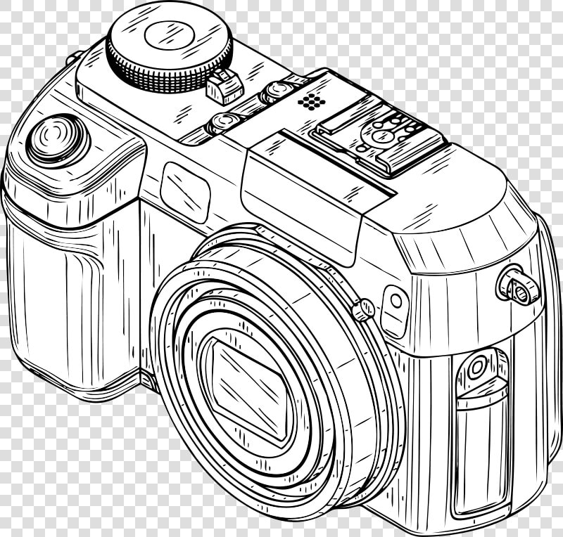 Transparent Camera Outline Png   Digital Camera Clipart Black And White  Png DownloadTransparent PNG