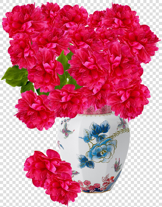 Vase  Porcelain  Flower Vases  Peonies  Red  HD Png DownloadTransparent PNG