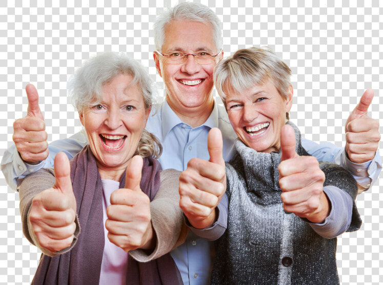 Three Elderly Showing Their Thumbs Up   Thumbs Up Old People  HD Png DownloadTransparent PNG