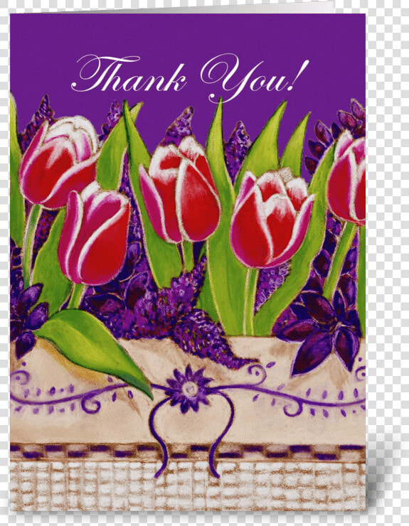 Red Tulips Thank You Greeting Card   Tulip  HD Png DownloadTransparent PNG