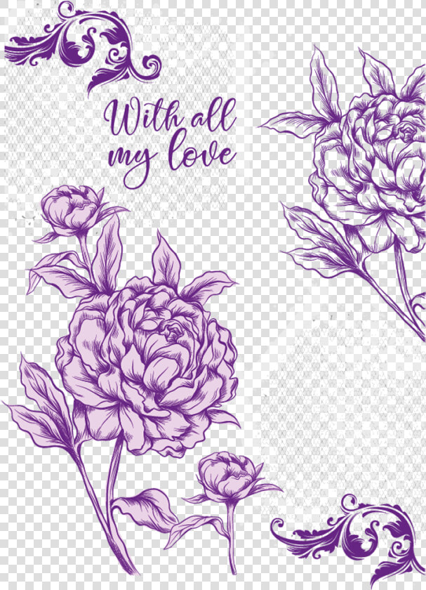 Collage By Crafters Companion Stamp   Floribunda  HD Png DownloadTransparent PNG