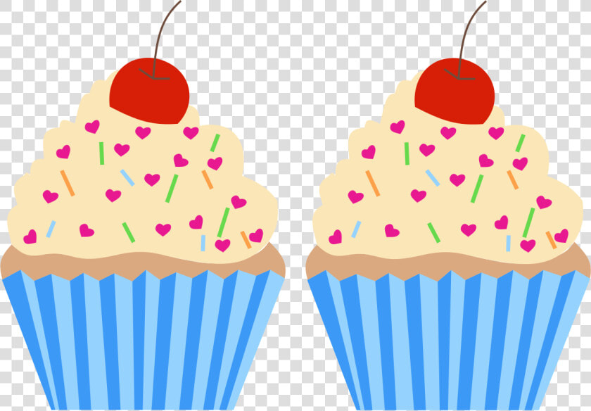 Transparent Cupcakes With Sprinkles Clipart   Two Cupcakes Clipart  HD Png DownloadTransparent PNG