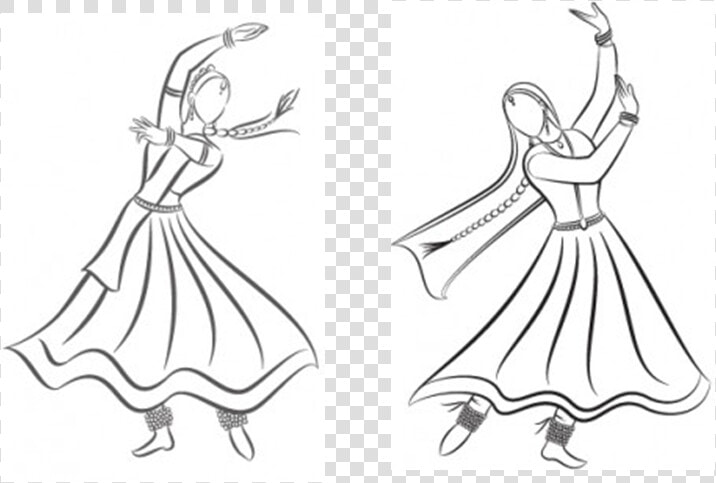 Indian Classical Dance Drawing  HD Png DownloadTransparent PNG