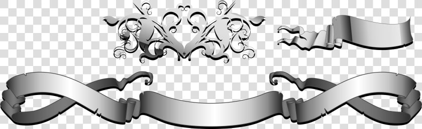 Banner Vector Black And White Png   Silver Ribbon Banner Png  Transparent PngTransparent PNG